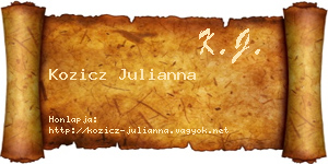 Kozicz Julianna névjegykártya